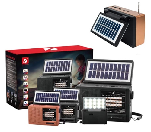 Radio AM-FM Carga Solar + Luz USB etc 1488ii